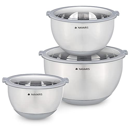 Lot de 3 bols inox avec couvercle