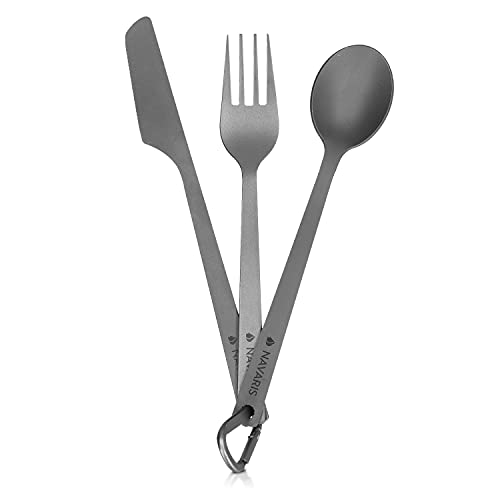 Set couverts camping en titane (x3)