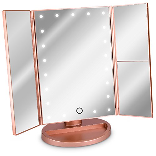 Miroir de maquillage LED triptyque